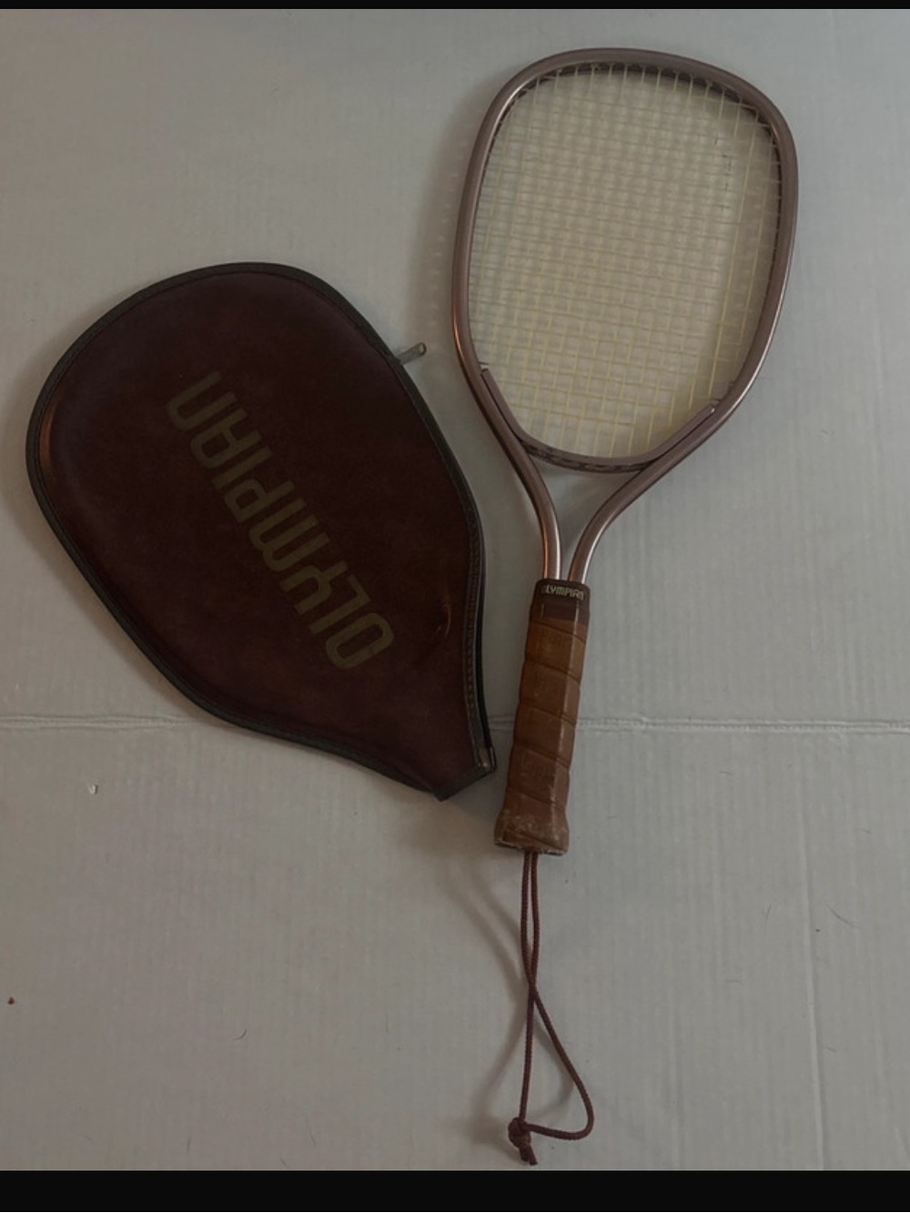Vintage Leach Olympian Racquetball Racquet Racket W/ Cover 1970s Aluminum Retro
